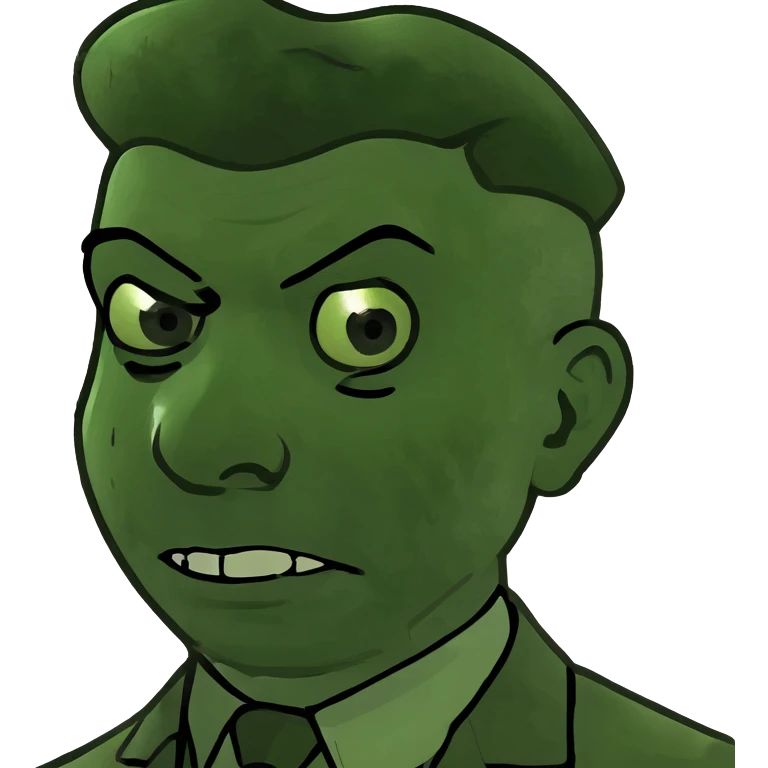 Rick Astley with straight face but with front teeth out and the picture is from the era of the 1940s-1950s or 60s and he kinda has WW2 flashbacks emoji