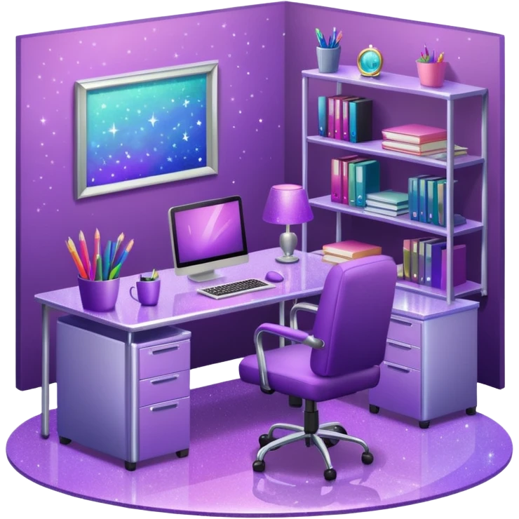 Purple Glitter office emoji
