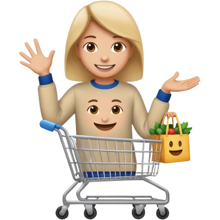 finger tapping a shopping cart, symbolizing e-commerce purchase emoji emoji