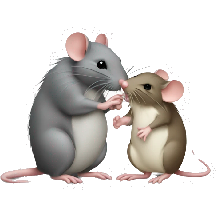 A rat and a mouse kissing emoji