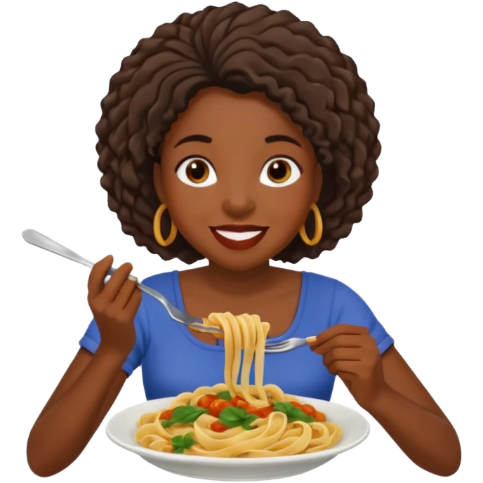 the black woman who eats pasta emoji