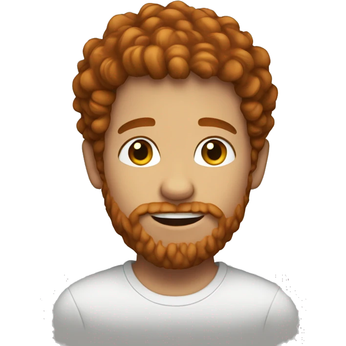 boy with ginger beard and curly brown hair  emoji