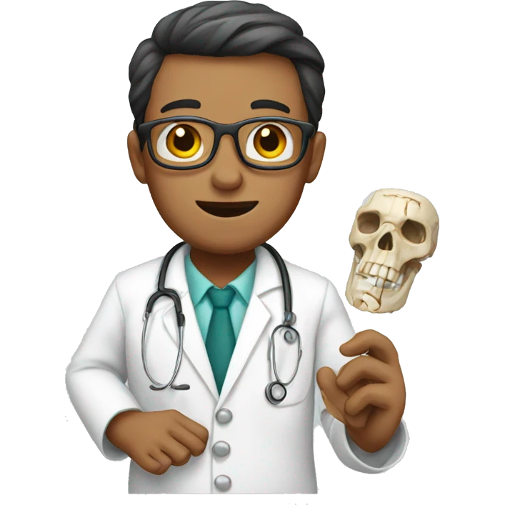 Doctor with bones in hand emoji