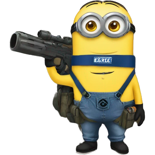 A Minion in survival gear under a tree    emoji