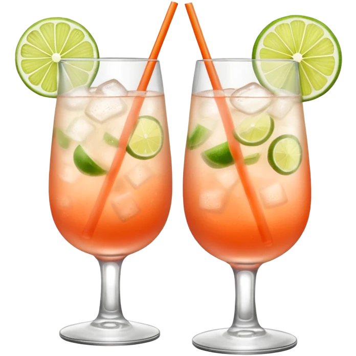 Two paloma cocktails “cheers” in long glasses  emoji