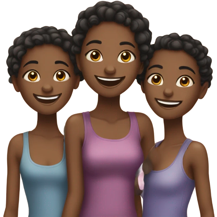 3 black girls bffs emoji