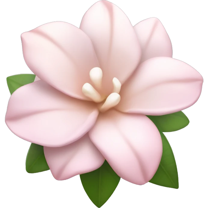 Gardenia "A pastel pink gardenia flower with perfectly layered petals, a soft glow, and a trail of sparkles drifting around it." emoji