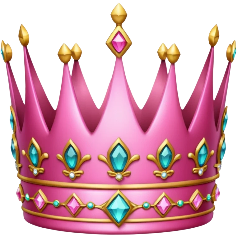crown, pink color emoji