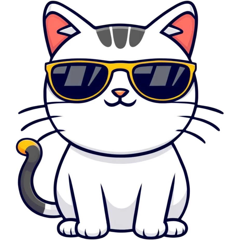 Cat with sunglasses emoji