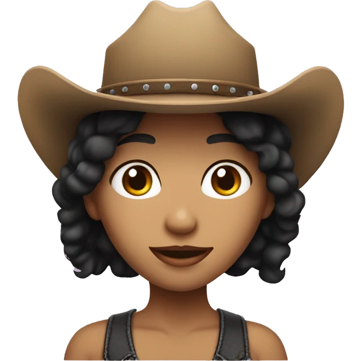 fair skin with black hair with cowgirl hat emoji