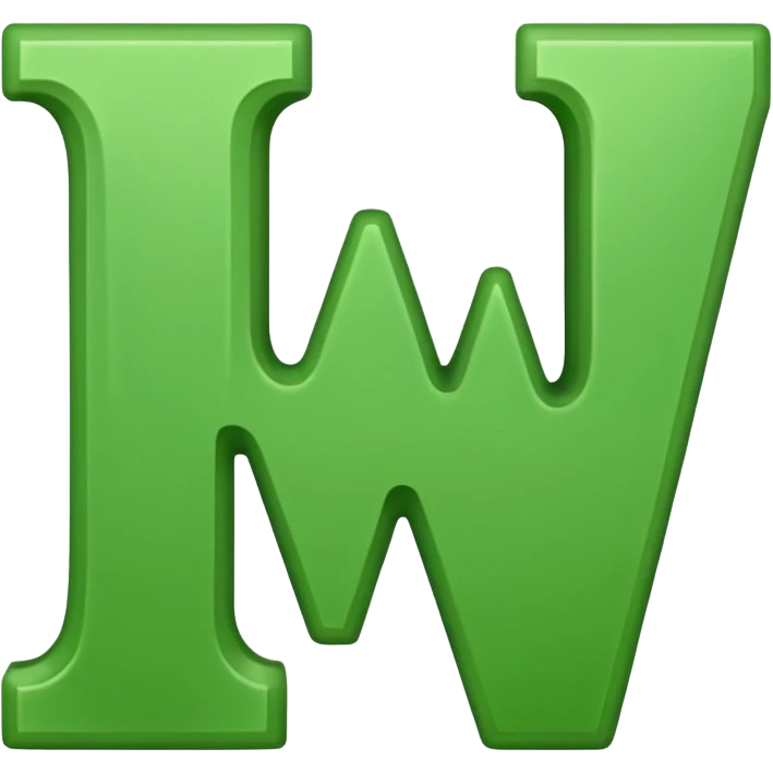 Green letter w emoji