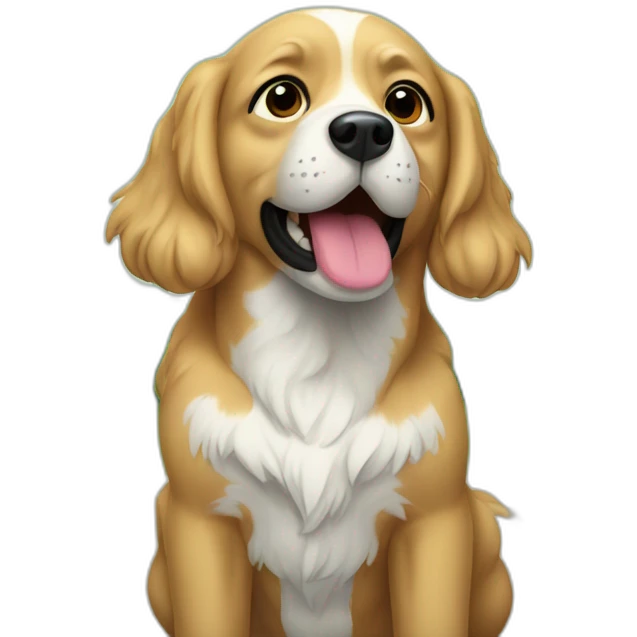 Chien dans un jardin  emoji