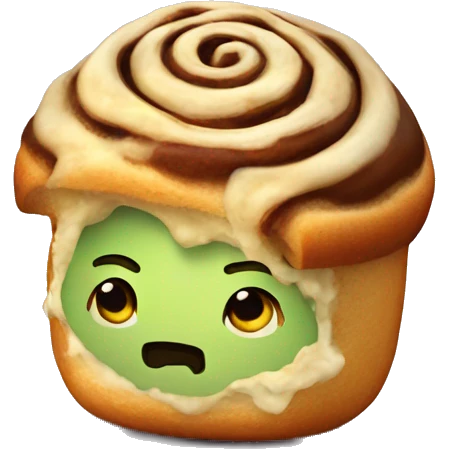 Cinnabon with pistachio  emoji