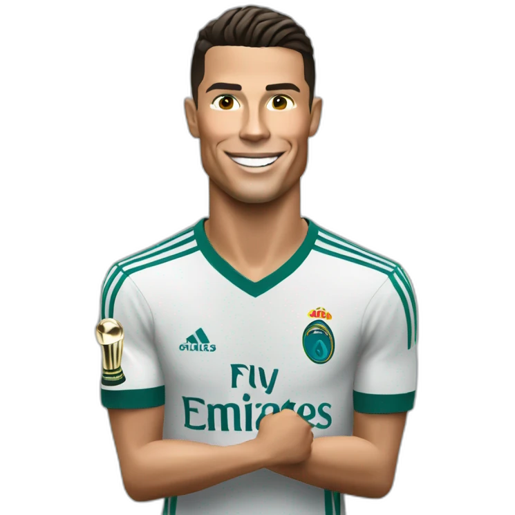 Cristiano ronaldo with ucl trophy emoji
