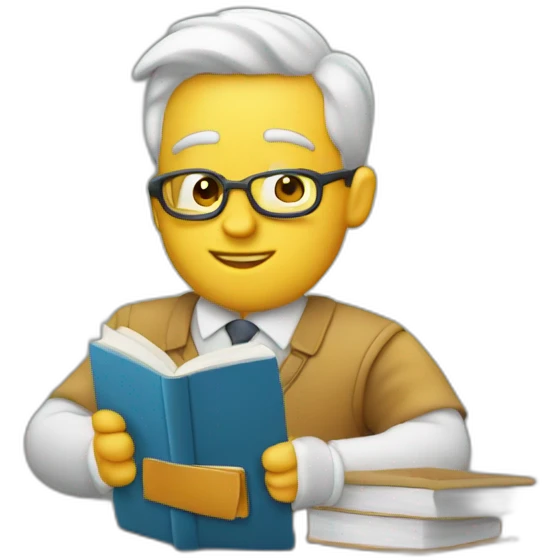 trabajador leyendo un libro estresado emoji