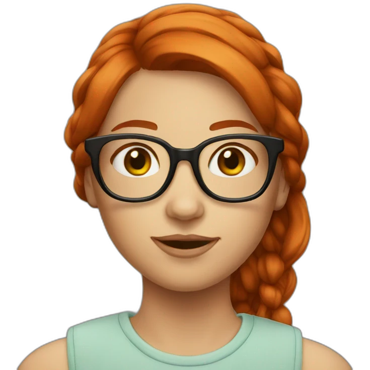 redhead glasses girl emoji