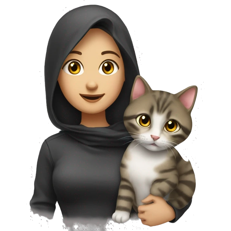 Девочка балерина с котёнком в руках emoji
