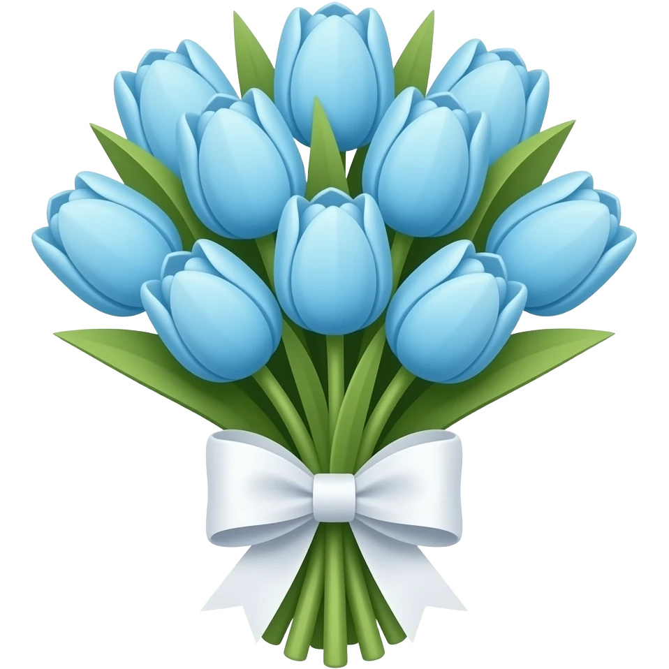 beautiful light blue tulip bouquet with bows most beautiful emoji