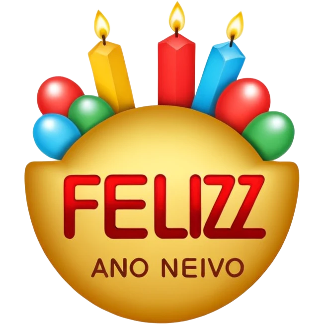necesito un logo formato redondo en el cual transmita el siguiente mensaje "feliz año nuevo" emoji
