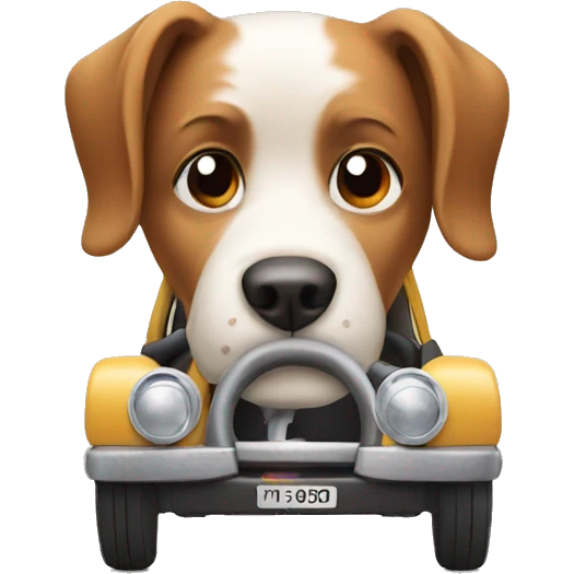 Dog driving  emoji