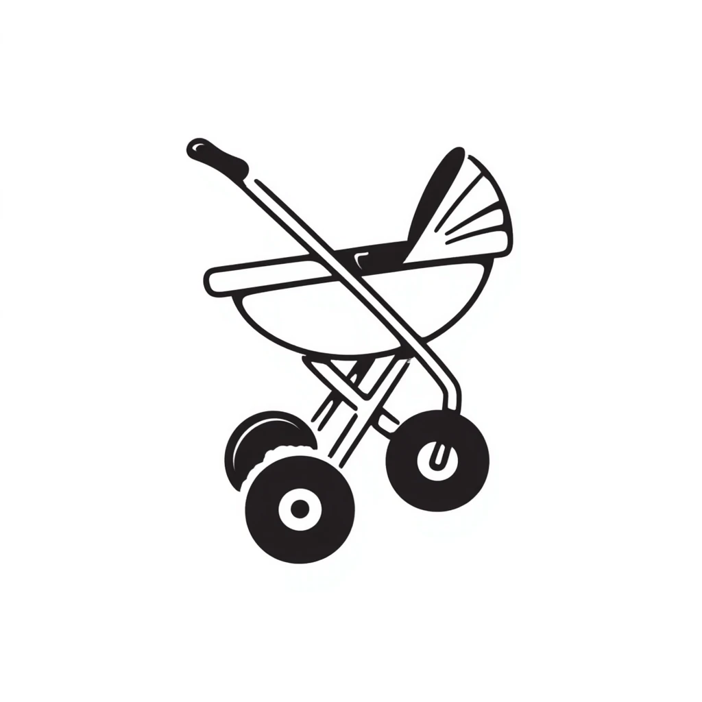 stroller doing a dramatic wheelie emoji