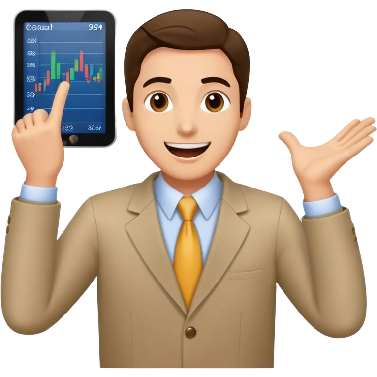 risky stock trader with excited expression, color #0BD794 emoji