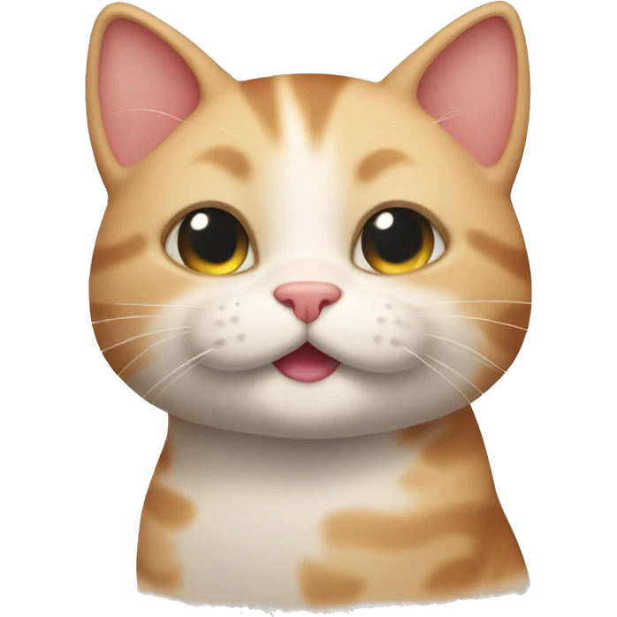happy relaxed blushing cat emoji