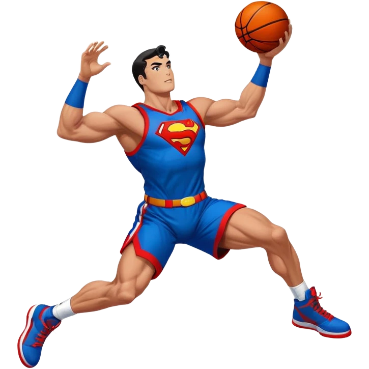 Superman dunking a basketball emoji
