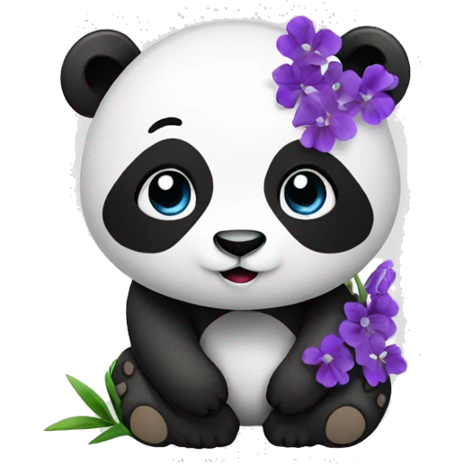 Panda with a Flieder emoji