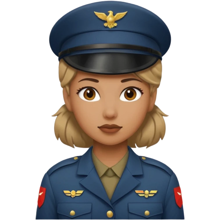 female soldier different hair style emoji