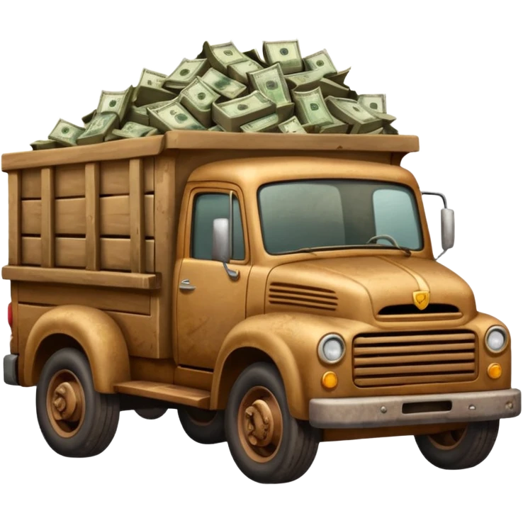 brown truck with money emoji