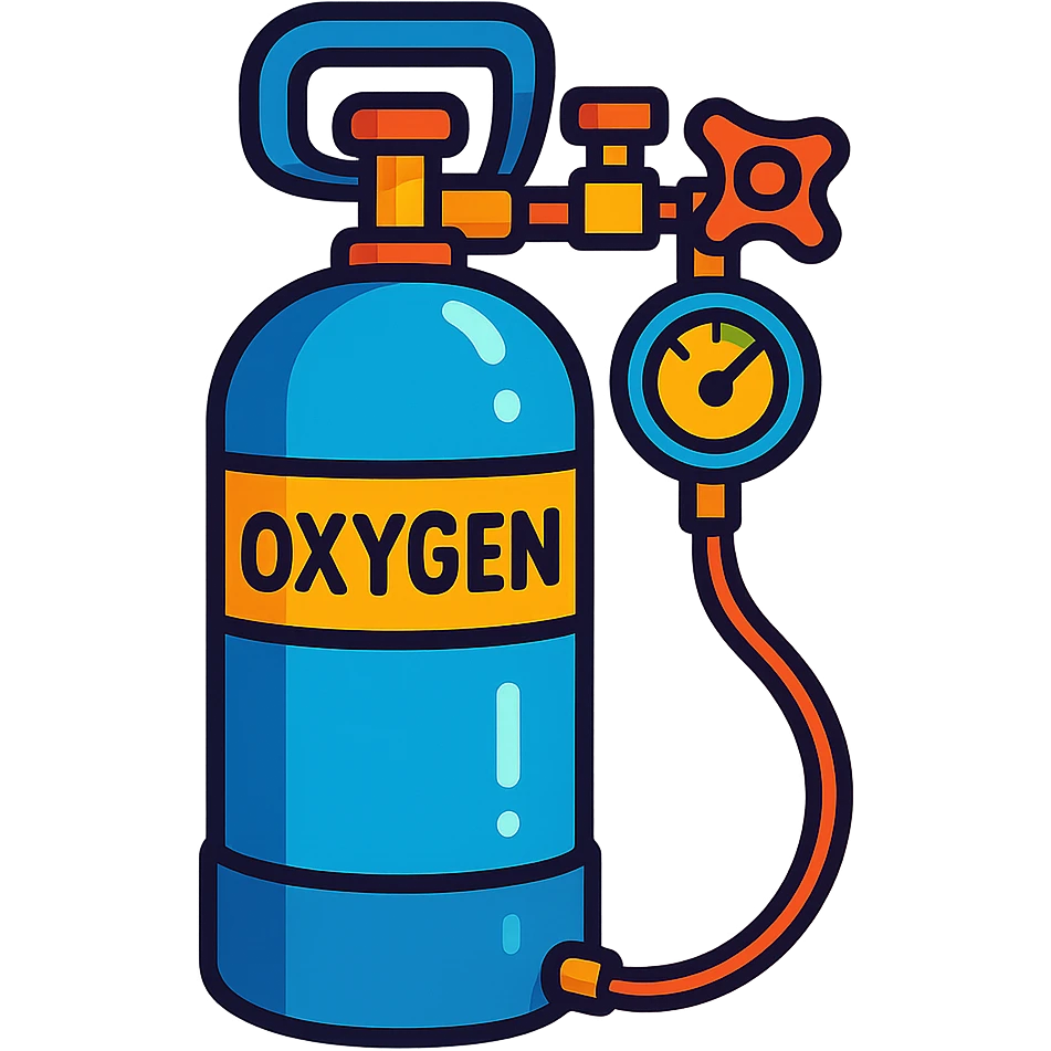 oxygen tank, cartoon style with bold colors emoji