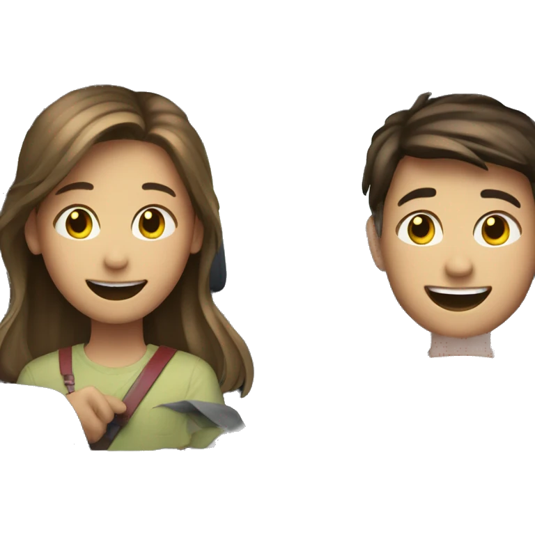 smiling girl with boys in car emoji