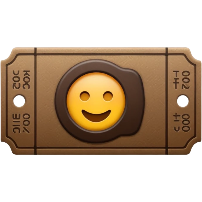 ticket without text dark brown colored emoji