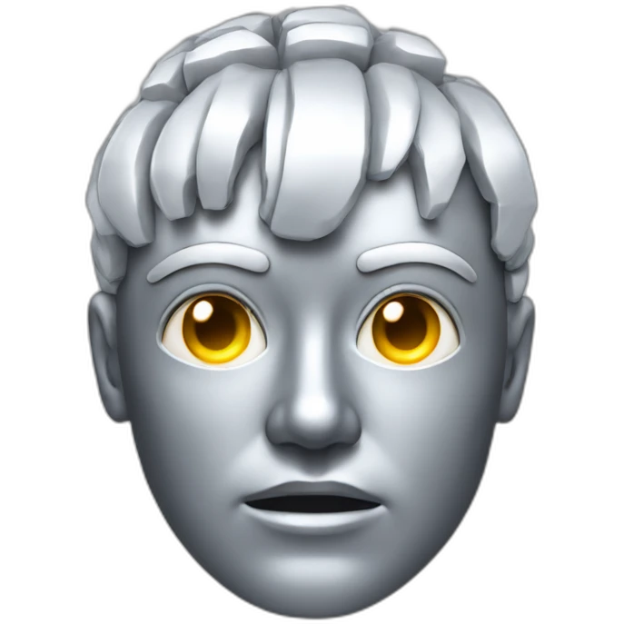 A silver human head with lasers coming out of eyes  emoji