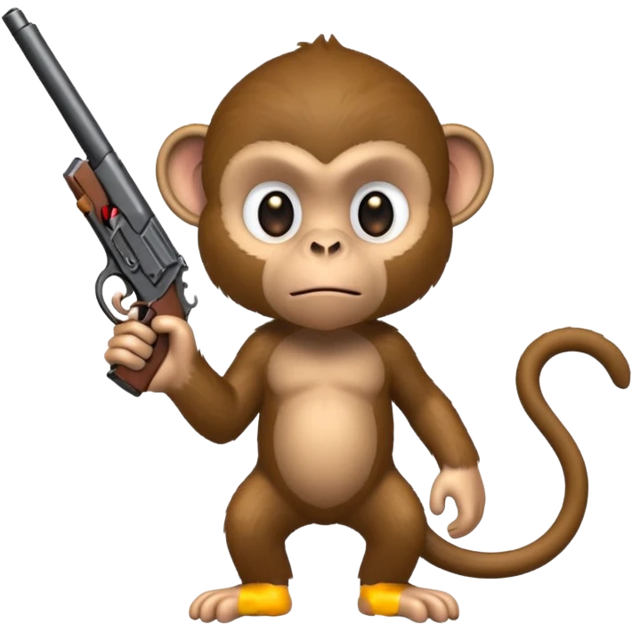Monkey holding gun emoji