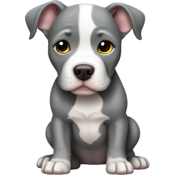 Gray Pitbull puppy emoji