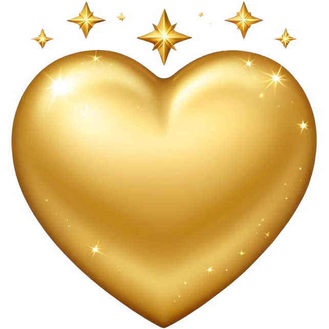 A golden heart with golden sparkles  emoji