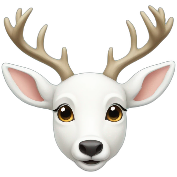 Photogenic white deer emoji