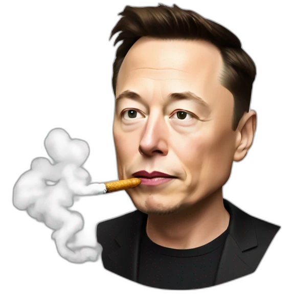 elon musk smokes the carpet emoji