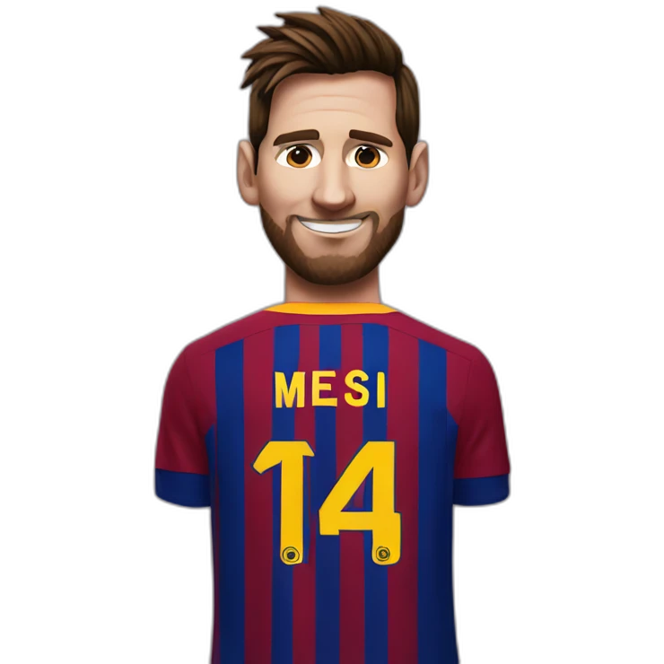 Messi with Barcelona shirt emoji