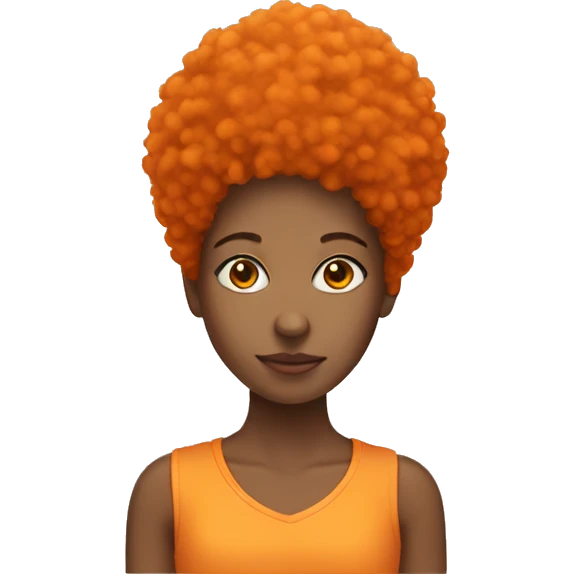 Girl with orange afro emoji
