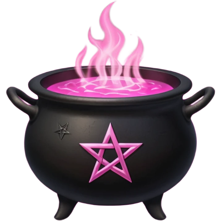 Black Cauldron with pink pentacle emoji