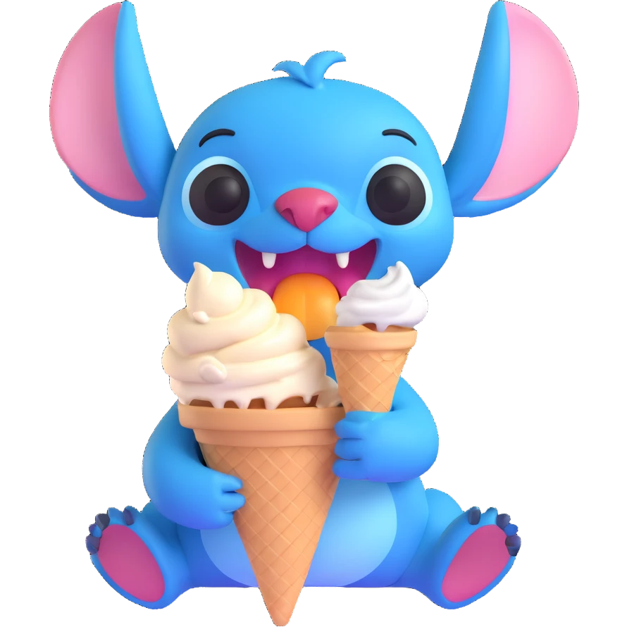 Stitch eating ice cream emoji