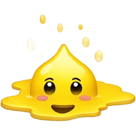 A yellow puddle with a happy Face  emoji