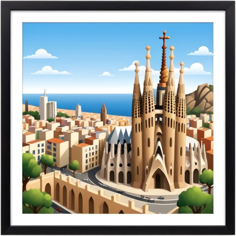 barcelona and sagrada familia emoji
