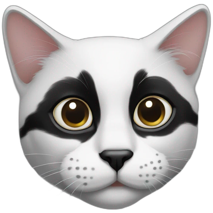 Black and white cat with white nose and black face and a small black mark on his nose emoji