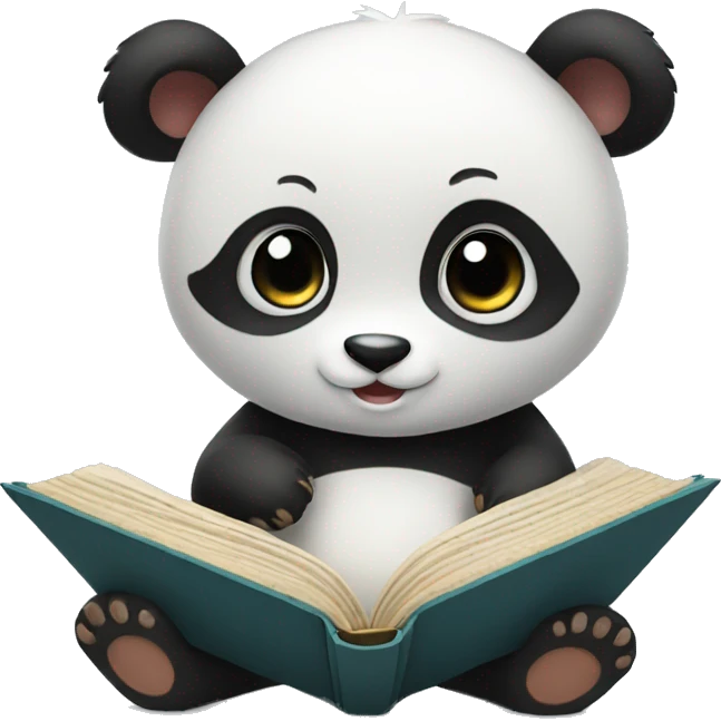 cute panda holding an open book emoji
