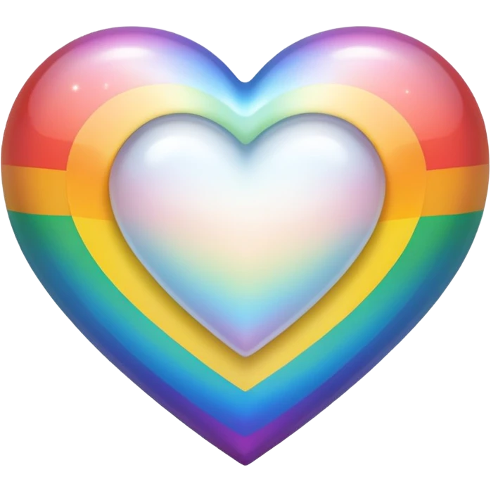 white heart with a rainbow shimmer emoji