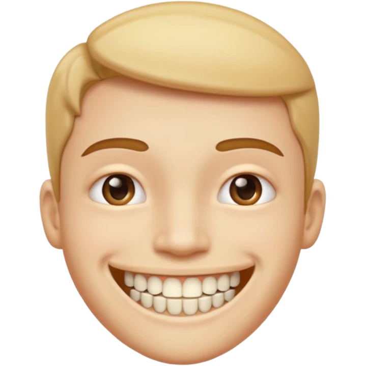 Normal smiling face with braces on teeth emoji